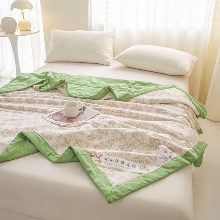 91家纺网 家纺一手货源 找家纺 锦鹭被业 2026新款A类里外全棉印花夏被夏凉被空调被 花香