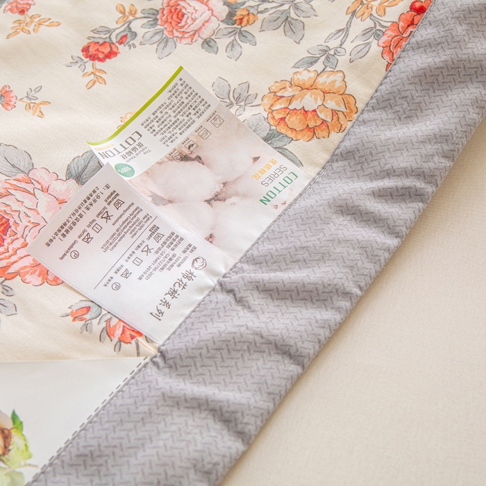 91家纺网 家纺一手货源 找家纺 锦鹭被业 2026新款A类里外全棉印花夏被夏凉被空调被 玫瑰园-灰