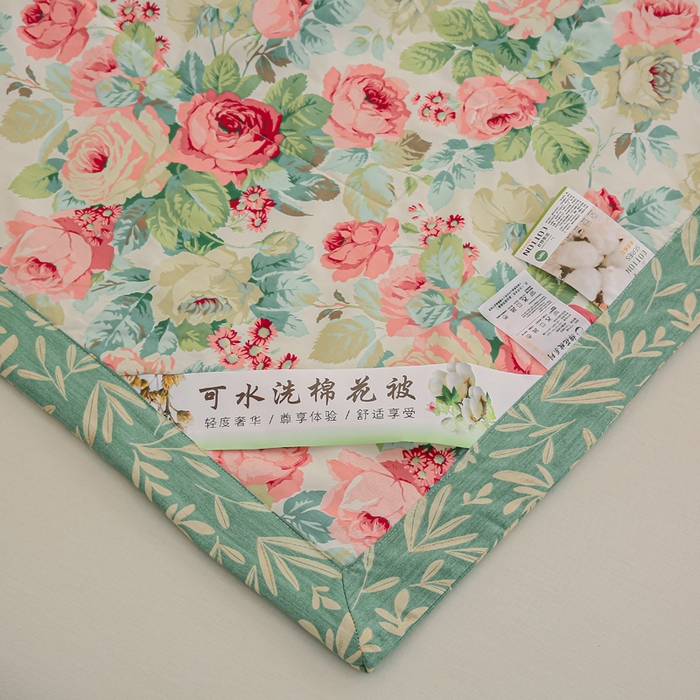 91家纺网 家纺一手货源 找家纺 锦鹭被业 2026新款A类里外全棉印花夏被夏凉被空调被 花舞