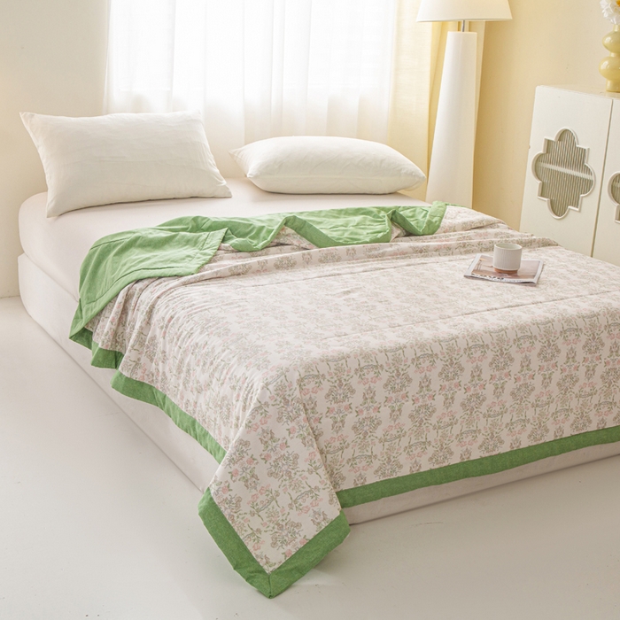 91家纺网 家纺一手货源 找家纺 锦鹭被业 2026新款A类里外全棉印花夏被夏凉被空调被 花香