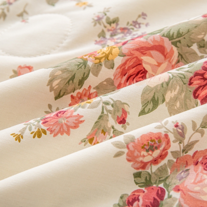 91家纺网 家纺一手货源 找家纺 锦鹭被业 2026新款A类里外全棉印花夏被夏凉被空调被 春日玫瑰