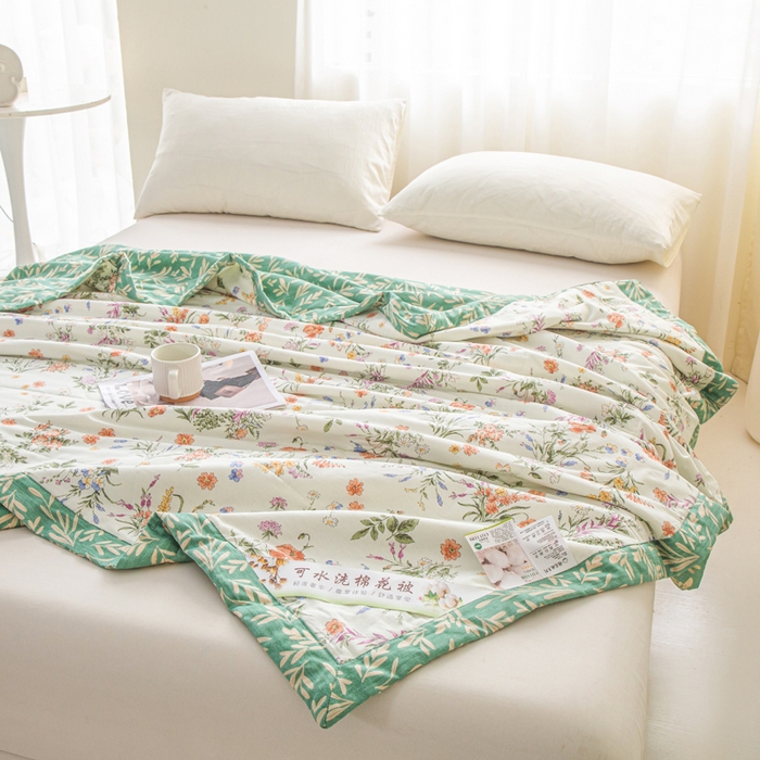 91家纺网 家纺一手货源 找家纺 锦鹭被业 2026新款A类里外全棉印花夏被夏凉被空调被 春草悠悠