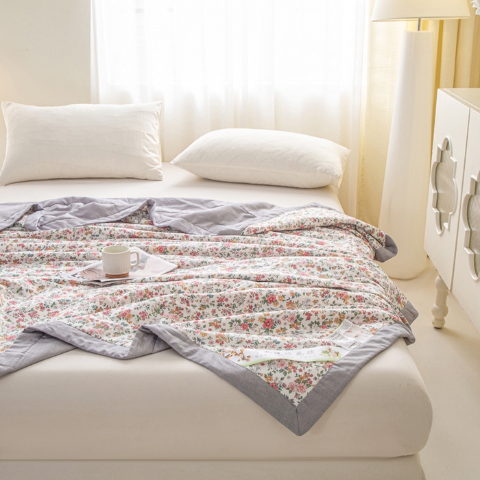 91家纺网 家纺一手货源 找家纺 锦鹭被业 2026新款A类里外全棉印花夏被夏凉被空调被 柔情似水