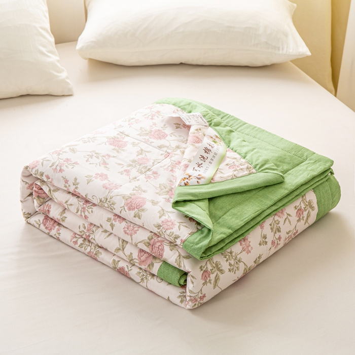 91家纺网 家纺一手货源 找家纺 锦鹭被业 2026新款A类里外全棉印花夏被夏凉被空调被 烟雨蒙蒙