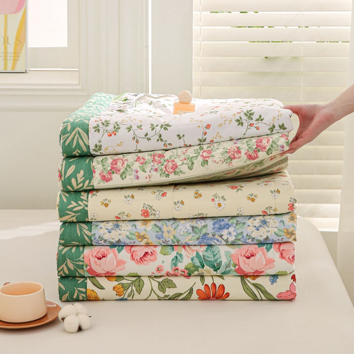 91家纺网 家纺一手货源 找家纺 锦鹭被业 2026新款A类里外全棉印花夏被夏凉被空调被 组合图仅做展示不可下单