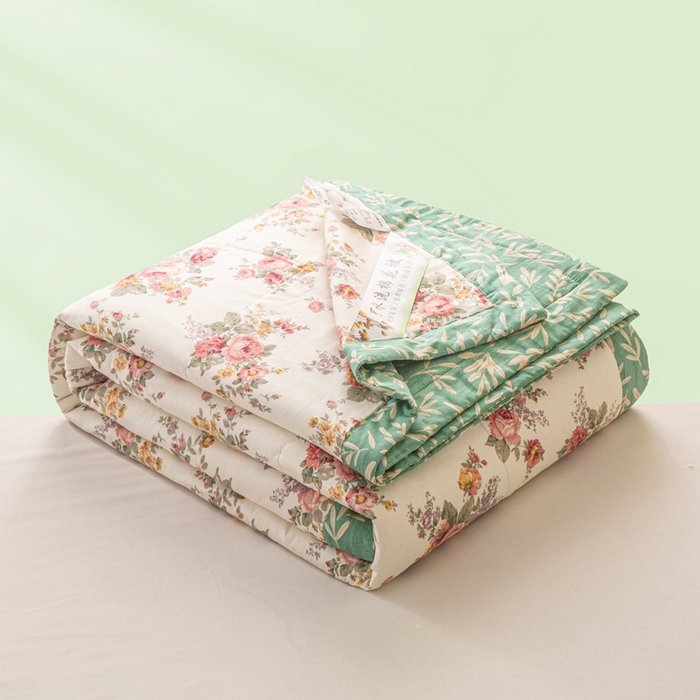锦鹭被业 2026新款A类里外全棉印花夏被夏凉被空调被 春日玫瑰