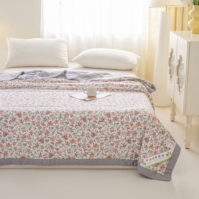 91家纺网 家纺一手货源 找家纺 锦鹭被业 2026新款A类里外全棉印花夏被夏凉被空调被 柔情似水