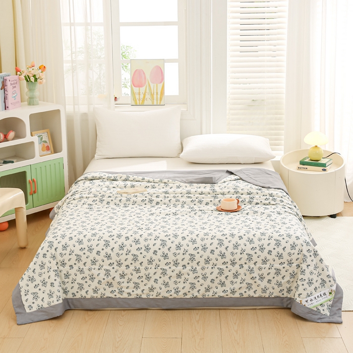 91家纺网 家纺一手货源 找家纺 锦鹭被业 2026新款A类里外全棉印花夏被夏凉被空调被 草莓园