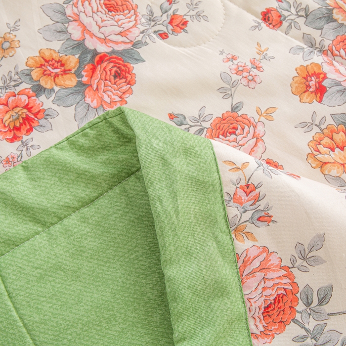 91家纺网 家纺一手货源 找家纺 锦鹭被业 2026新款A类里外全棉印花夏被夏凉被空调被 玫瑰园-绿