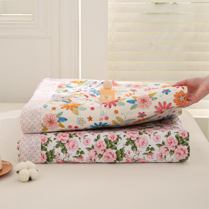 91家纺网 家纺一手货源 找家纺 锦鹭被业 2026新款A类里外全棉印花夏被夏凉被空调被 组合图仅做展示不可下单