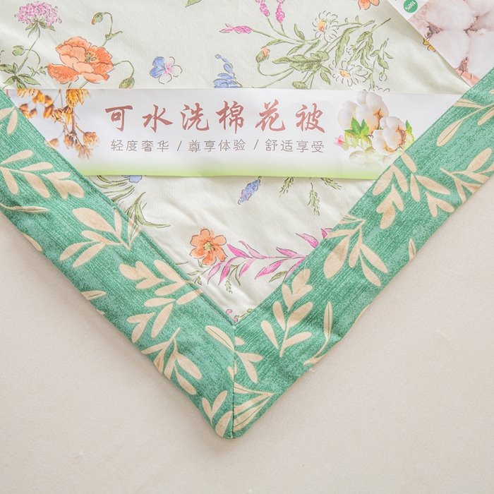 91家纺网 家纺一手货源 找家纺 锦鹭被业 2026新款A类里外全棉印花夏被夏凉被空调被 春草悠悠
