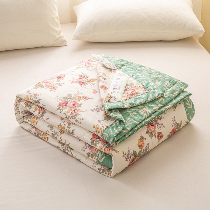 91家纺网 家纺一手货源 找家纺 锦鹭被业 2026新款A类里外全棉印花夏被夏凉被空调被 春日玫瑰