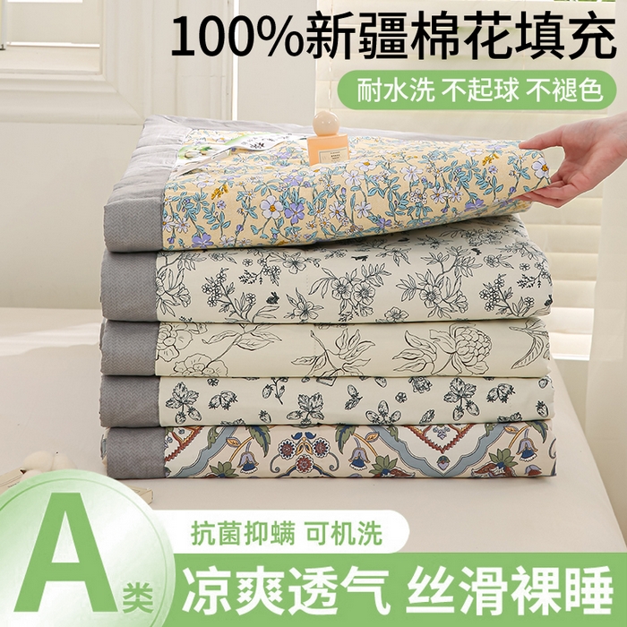 91家纺网 家纺一手货源 找家纺 锦鹭被业 2026新款A类里外全棉印花夏被夏凉被空调被 组合图仅做展示不可下单