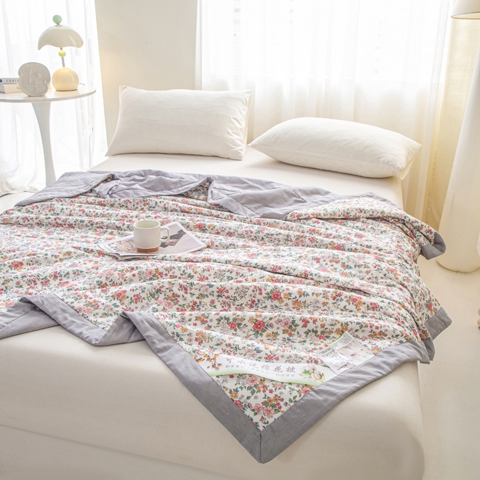 91家纺网 家纺一手货源 找家纺 锦鹭被业 2026新款A类里外全棉印花夏被夏凉被空调被 柔情似水