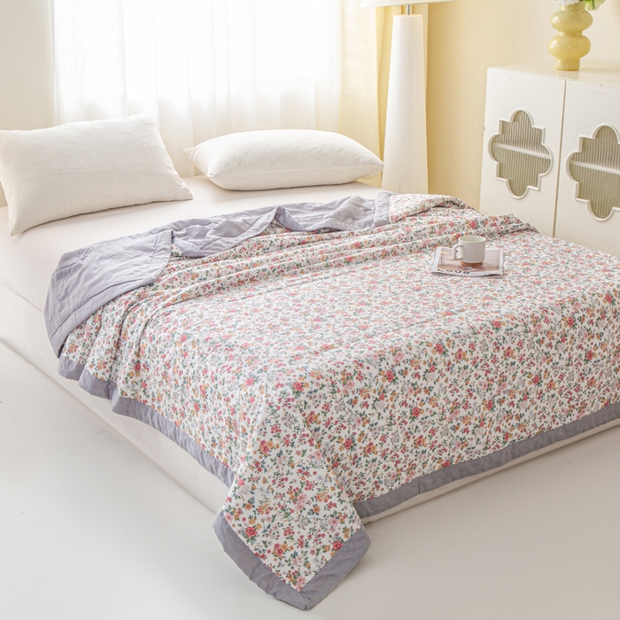 91家纺网 家纺一手货源 找家纺 锦鹭被业 2026新款A类里外全棉印花夏被夏凉被空调被 柔情似水