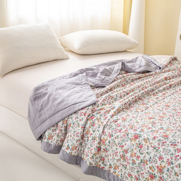 91家纺网 家纺一手货源 找家纺 锦鹭被业 2026新款A类里外全棉印花夏被夏凉被空调被 柔情似水