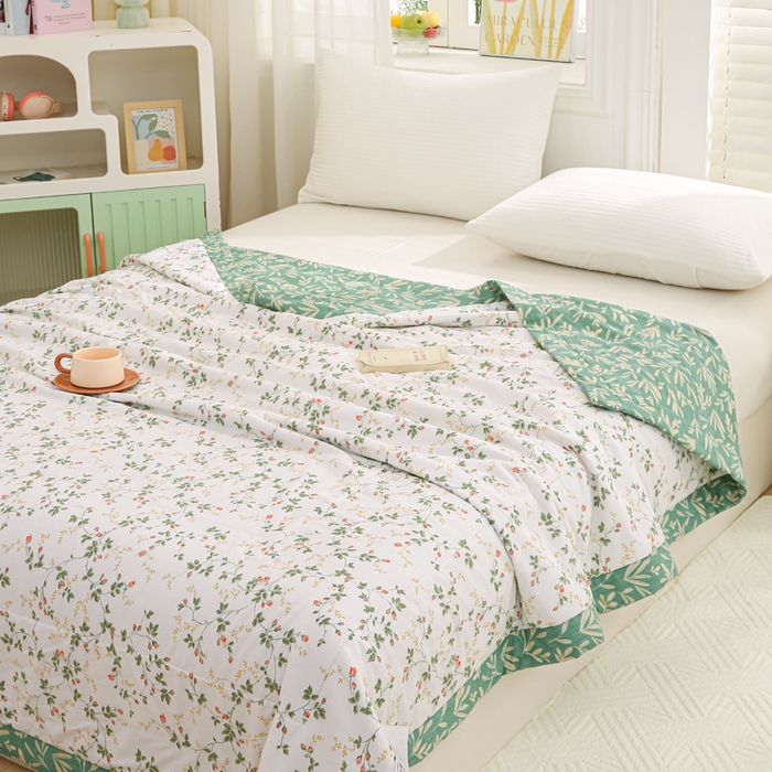 91家纺网 家纺一手货源 找家纺 锦鹭被业 2026新款A类里外全棉印花夏被夏凉被空调被 兰黛