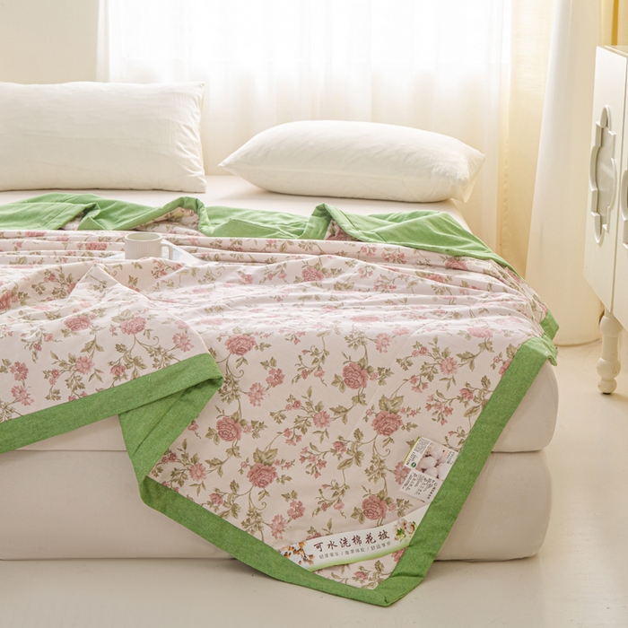 91家纺网 家纺一手货源 找家纺 锦鹭被业 2026新款A类里外全棉印花夏被夏凉被空调被 烟雨蒙蒙