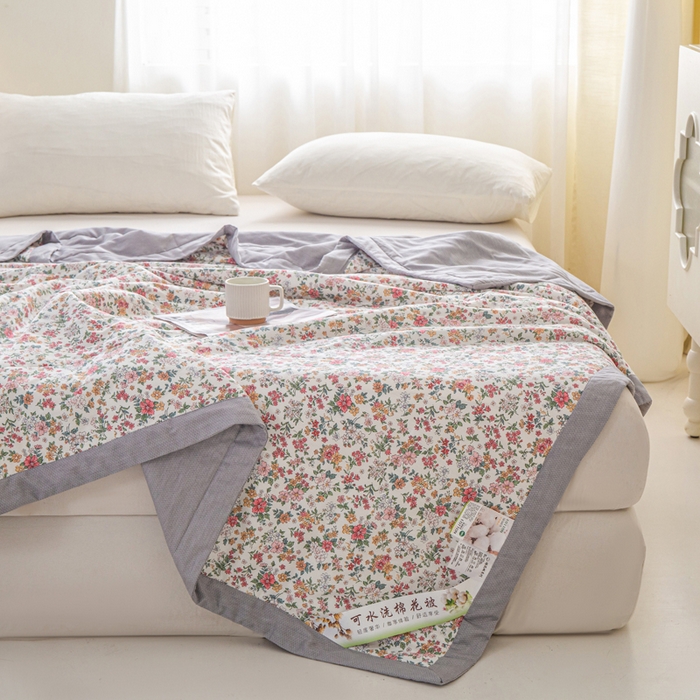 91家纺网 家纺一手货源 找家纺 锦鹭被业 2026新款A类里外全棉印花夏被夏凉被空调被 柔情似水