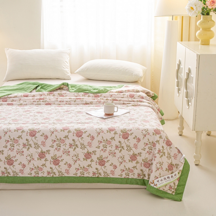 91家纺网 家纺一手货源 找家纺 锦鹭被业 2026新款A类里外全棉印花夏被夏凉被空调被 烟雨蒙蒙