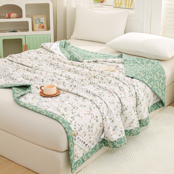 91家纺网 家纺一手货源 找家纺 锦鹭被业 2026新款A类里外全棉印花夏被夏凉被空调被 兰黛