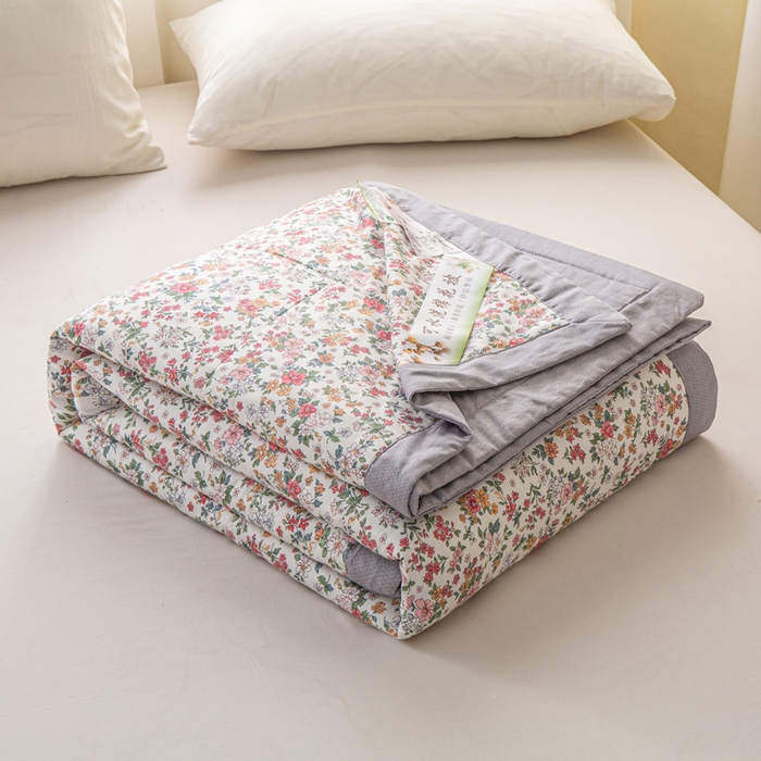 91家纺网 家纺一手货源 找家纺 锦鹭被业 2026新款A类里外全棉印花夏被夏凉被空调被 柔情似水