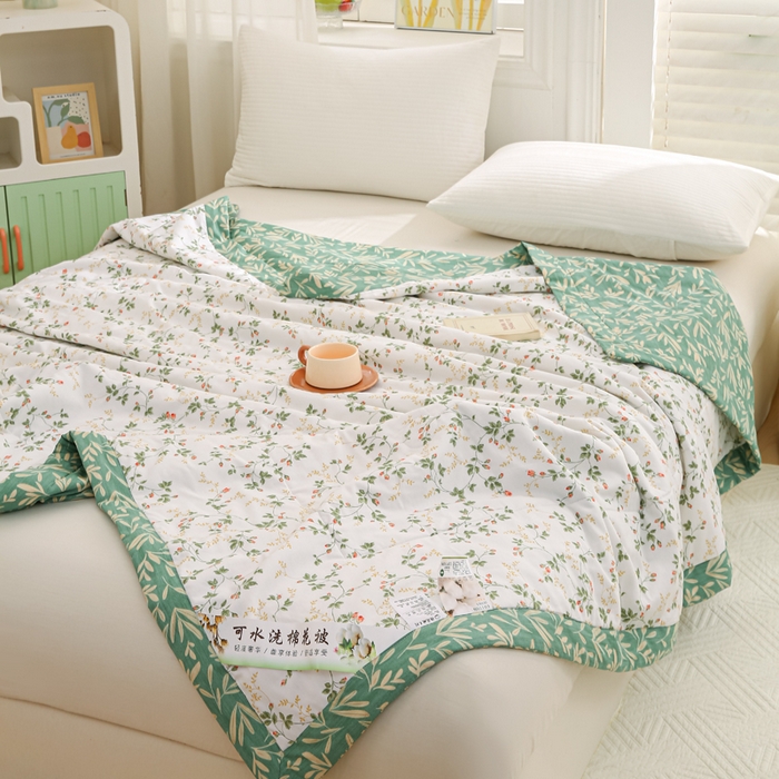 91家纺网 家纺一手货源 找家纺 锦鹭被业 2026新款A类里外全棉印花夏被夏凉被空调被 兰黛