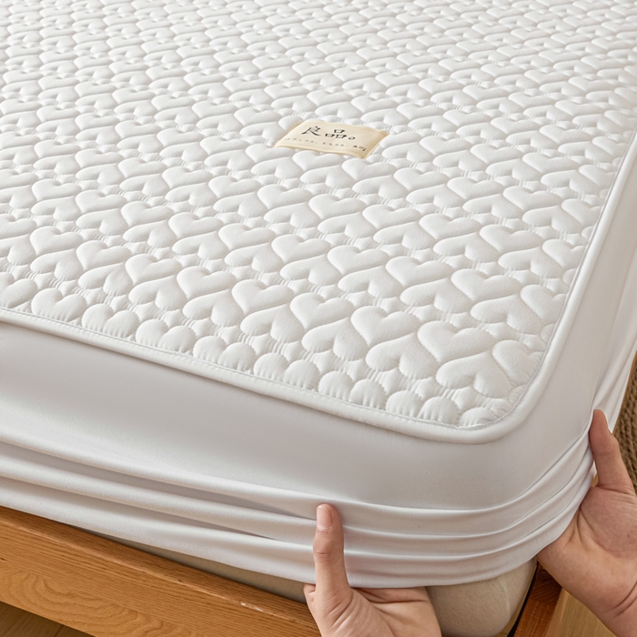 91家纺网 家纺一手货源 找家纺 曼陀罗 2026新款A类母婴级新疆棉花夹棉防水单床笠 床笠单件-倾心 倾心-本白