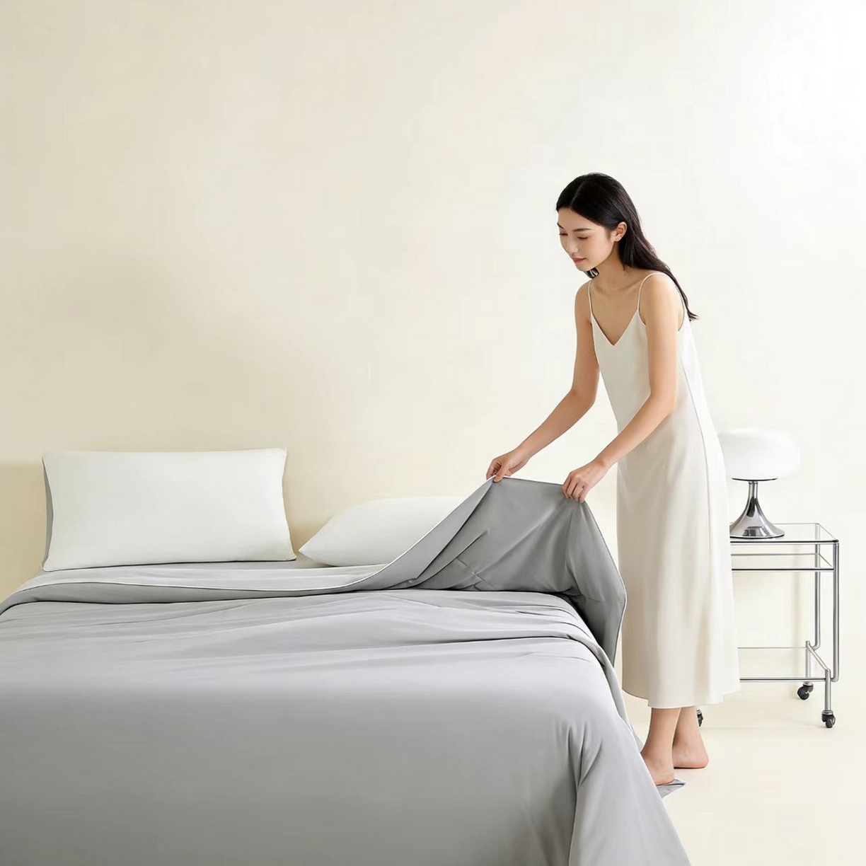 91家纺网 家纺一手货源 找家纺 LADYCOCO可可家居 2026新款优可丝凉感夏被被子被芯 雾灰色