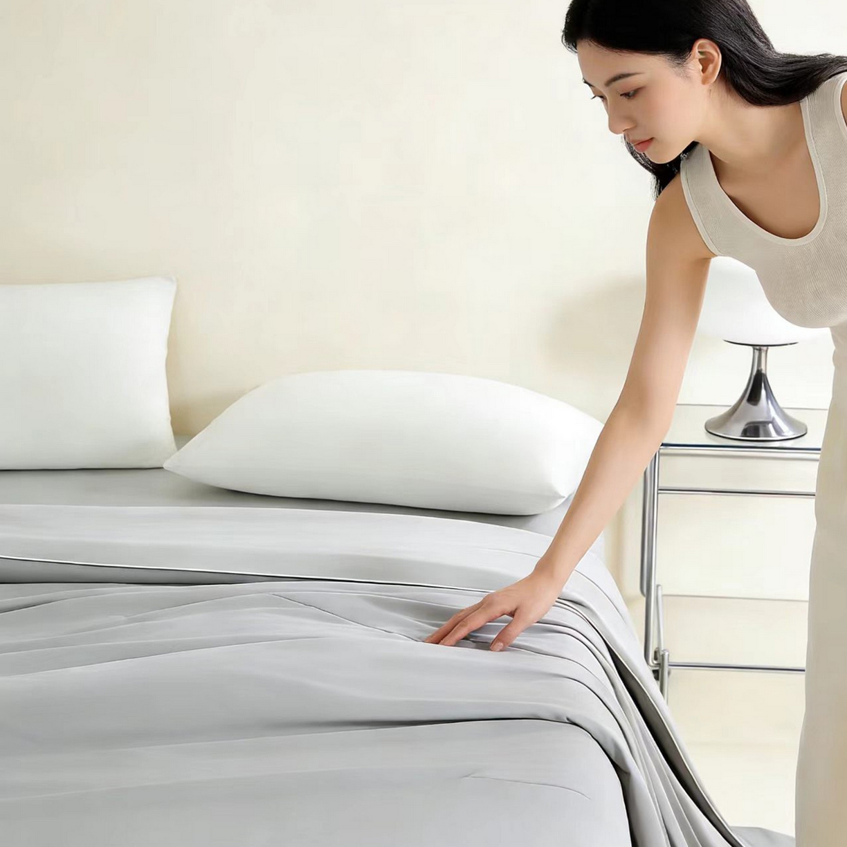 91家纺网 家纺一手货源 找家纺 LADYCOCO可可家居 2026新款优可丝凉感夏被被子被芯 雾灰色