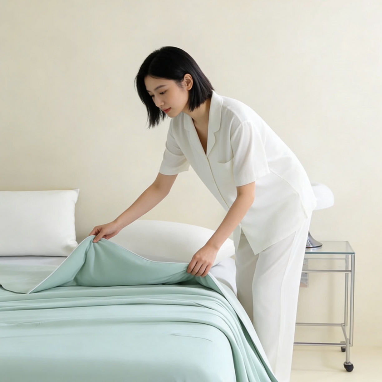 91家纺网 家纺一手货源 找家纺 LADYCOCO可可家居 2026新款优可丝凉感夏被被子被芯 薄荷绿