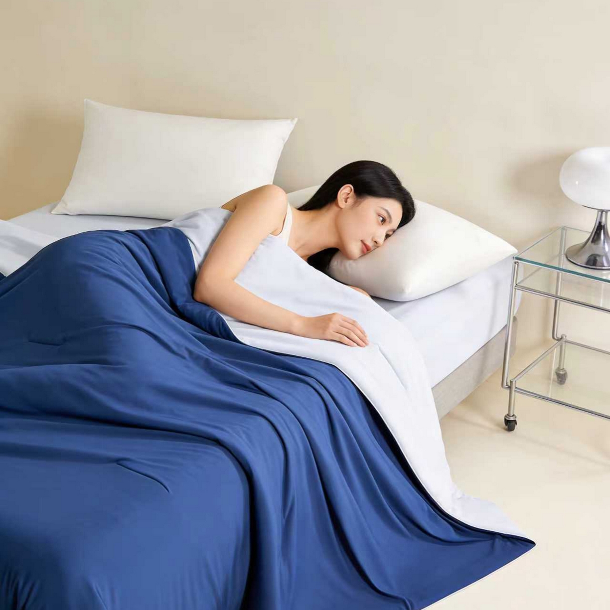 LADYCOCO可可家居 2026新款优可丝凉感夏被被子被芯 深蓝色