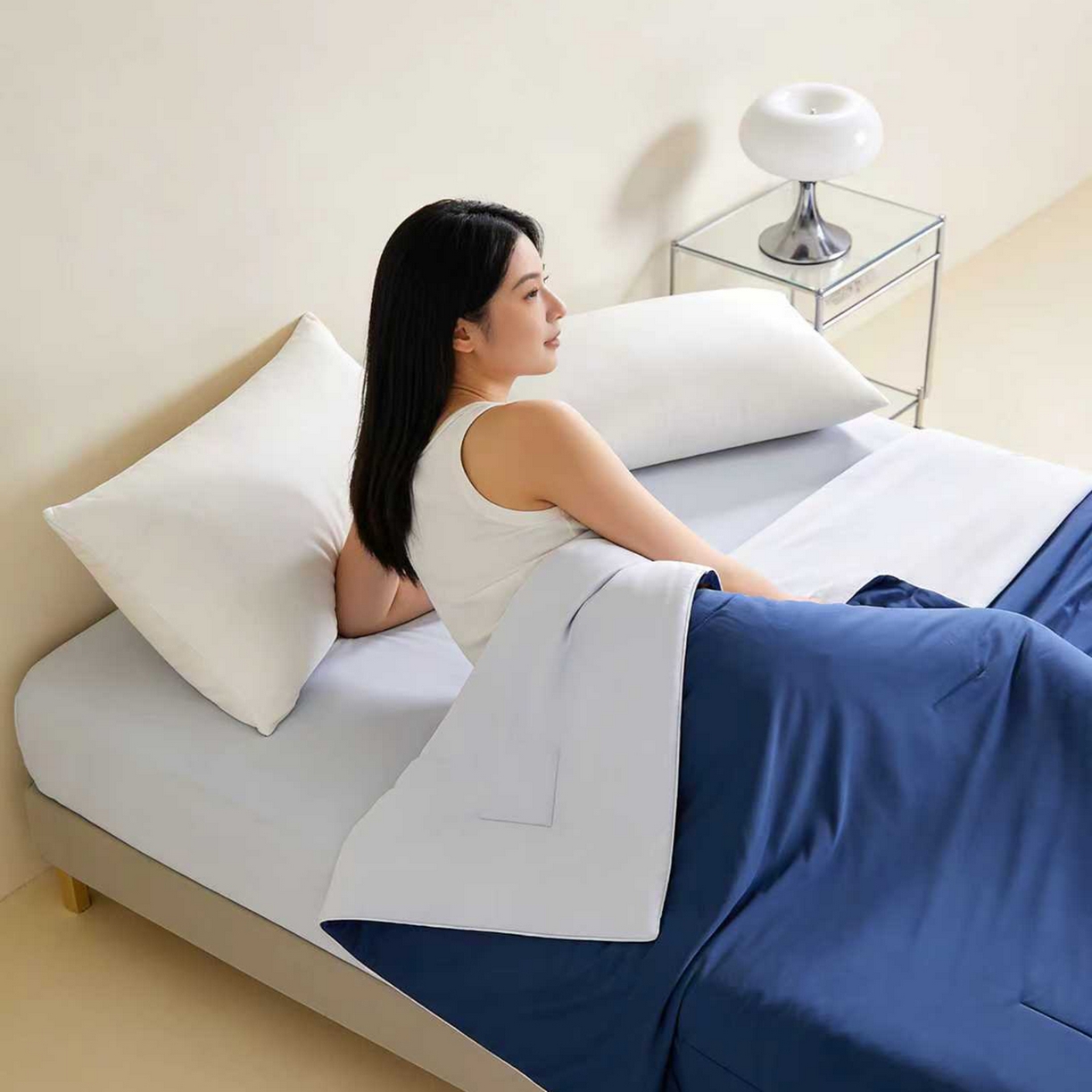 91家纺网 家纺一手货源 找家纺 LADYCOCO可可家居 2026新款优可丝凉感夏被被子被芯 深蓝色