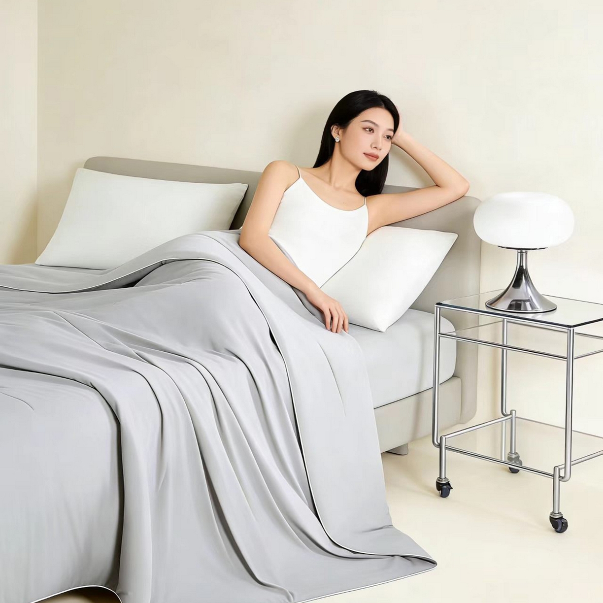 LADYCOCO可可家居 2026新款优可丝凉感夏被被子被芯 雾灰色