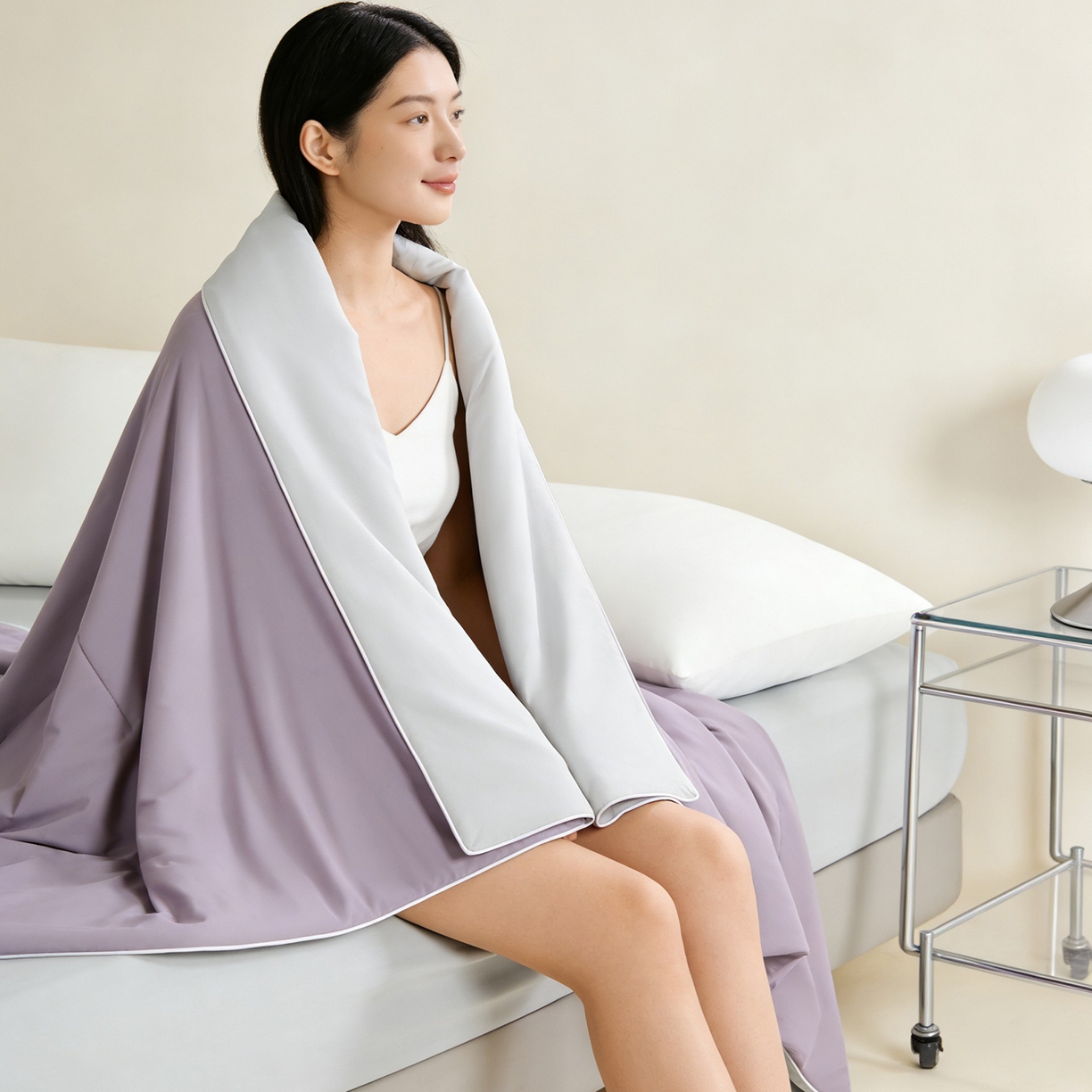 91家纺网 家纺一手货源 找家纺 LADYCOCO可可家居 2026新款优可丝凉感夏被被子被芯 芋泥紫