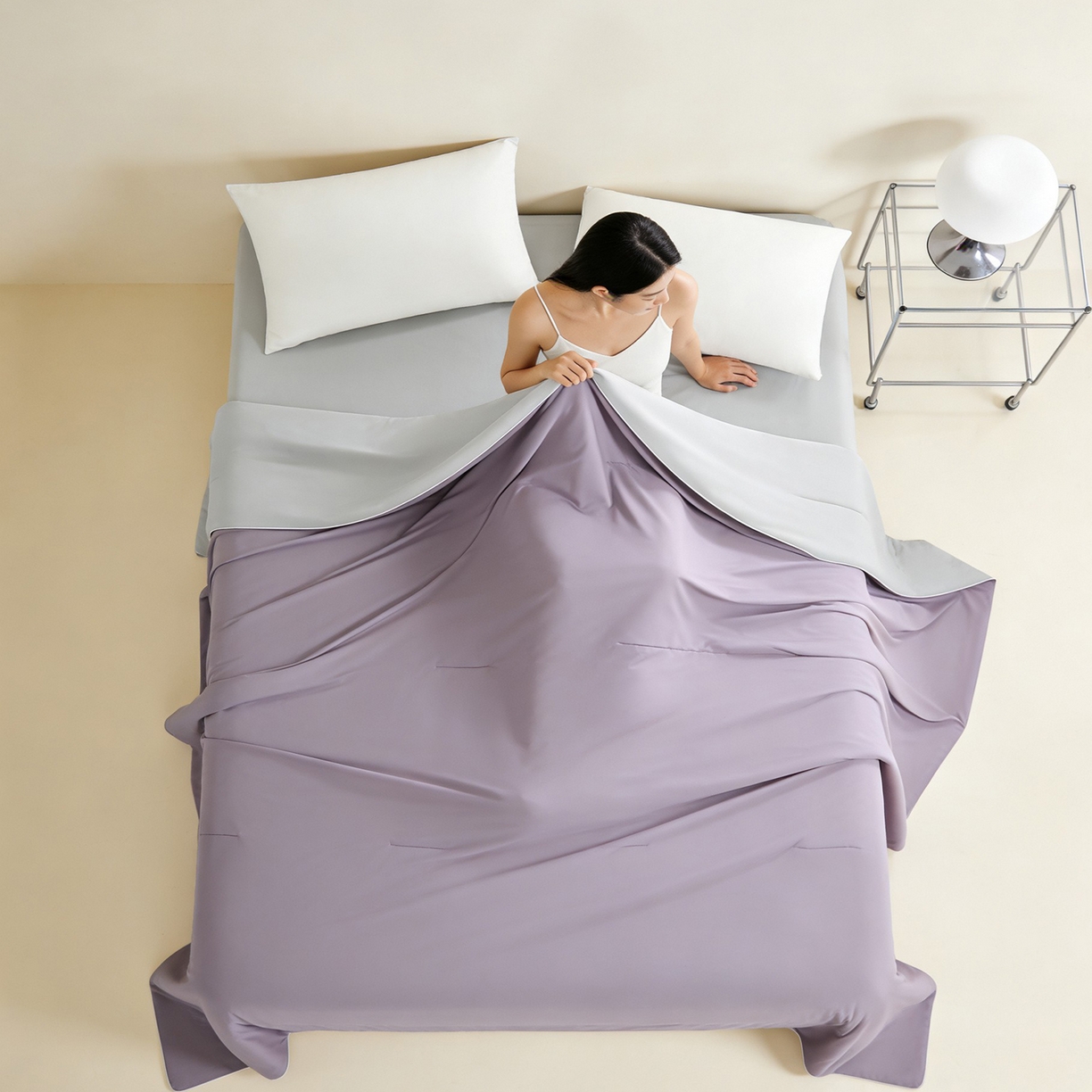 91家纺网 家纺一手货源 找家纺 LADYCOCO可可家居 2026新款优可丝凉感夏被被子被芯 芋泥紫