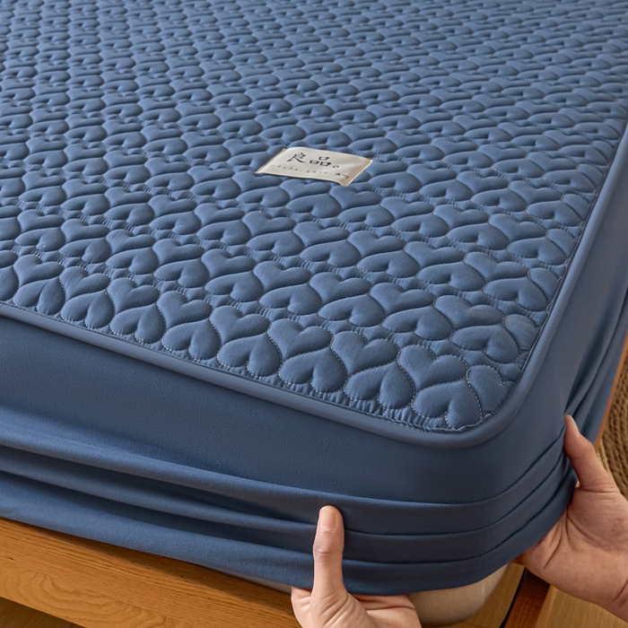 91家纺网 家纺一手货源 找家纺 曼陀罗 2026新款A类母婴级新疆棉花夹棉防水单床笠 床笠单件-倾心 倾心-宾蓝