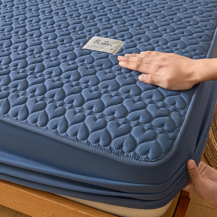 91家纺网 家纺一手货源 找家纺 曼陀罗 2026新款A类母婴级新疆棉花夹棉防水单床笠 床笠单件-倾心 倾心-宾蓝