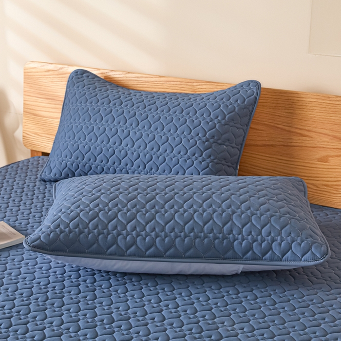 91家纺网 家纺一手货源 找家纺 曼陀罗 2026新款A类母婴级新疆棉花夹棉防水单床笠 床笠单件-倾心 倾心-宾蓝