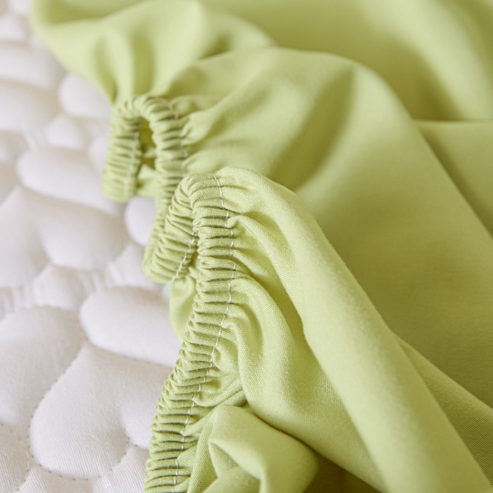 91家纺网 家纺一手货源 找家纺 曼陀罗 2026新款A类母婴级新疆棉花夹棉防水单床笠 床笠单件-倾心 倾心-果绿