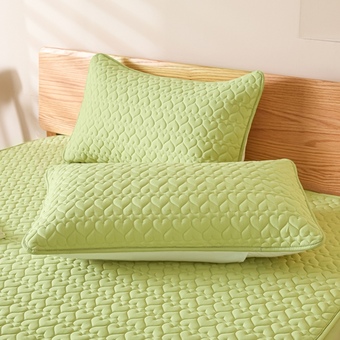 91家纺网 家纺一手货源 找家纺 曼陀罗 2026新款A类母婴级新疆棉花夹棉防水单床笠 床笠单件-倾心 倾心-果绿