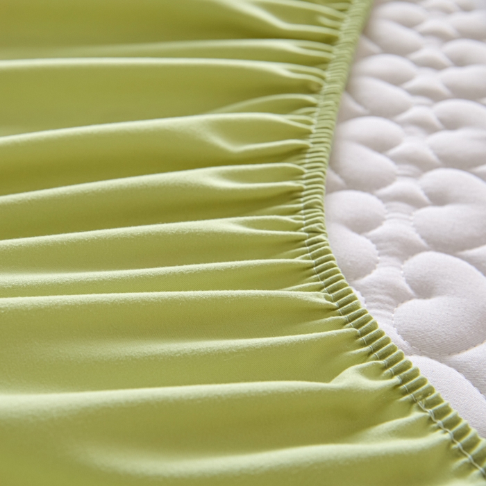 91家纺网 家纺一手货源 找家纺 曼陀罗 2026新款A类母婴级新疆棉花夹棉防水单床笠 床笠单件-倾心 倾心-果绿