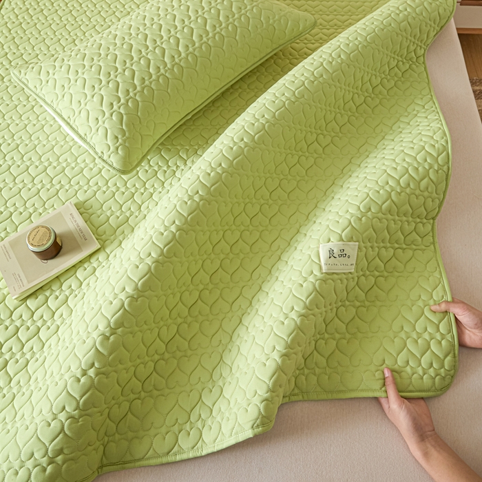 91家纺网 家纺一手货源 找家纺 曼陀罗 2026新款A类母婴级新疆棉花夹棉防水单床笠 床笠单件-倾心 倾心-果绿