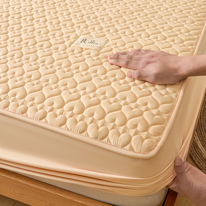 91家纺网 家纺一手货源 找家纺 曼陀罗 2026新款A类母婴级新疆棉花夹棉防水单床笠 床笠单件-倾心 倾心-卡其