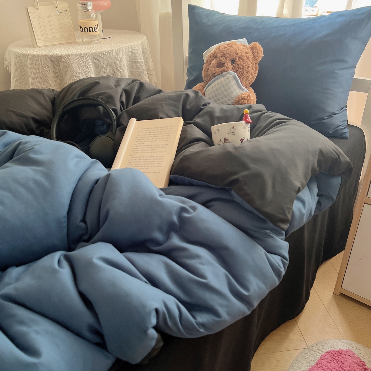 91家纺网 家纺一手货源 找家纺 （总）缦绣阁家纺 2026新款亲肤水洗棉纯色四件套床单被罩被套单件学生宿舍上下铺单人三件套