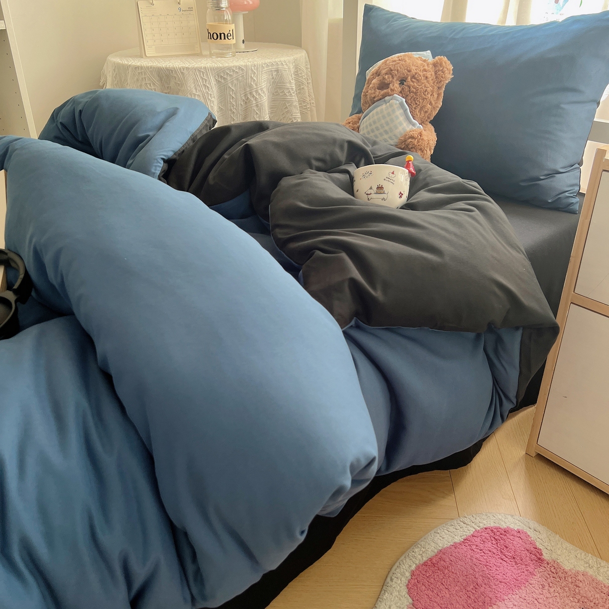 91家纺网 家纺一手货源 找家纺 （总）缦绣阁家纺 2026新款亲肤水洗棉纯色四件套床单被罩被套单件学生宿舍上下铺单人三件套