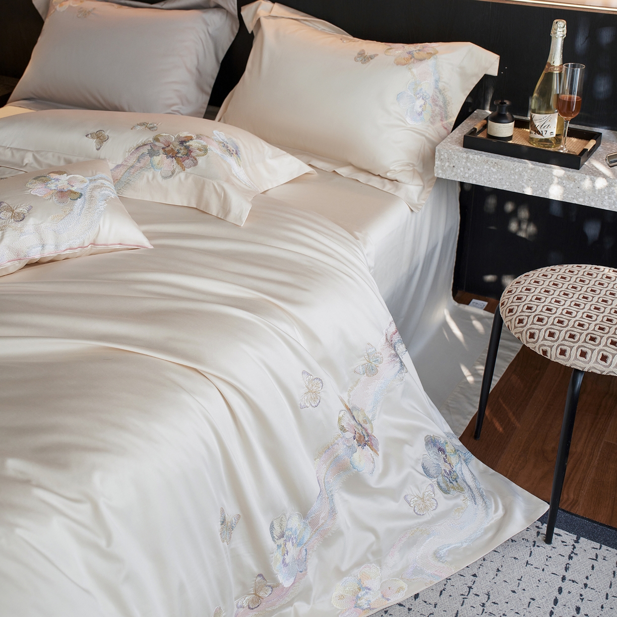 91家纺网 家纺一手货源 找家纺 蒂爵 2026新款高支天丝棉四件套 香槟