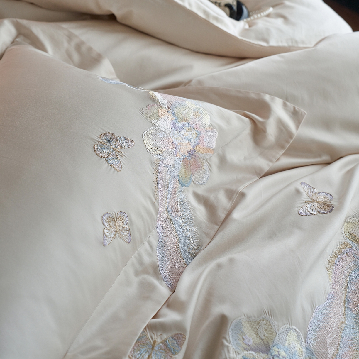 91家纺网 家纺一手货源 找家纺 蒂爵 2026新款高支天丝棉四件套 香槟