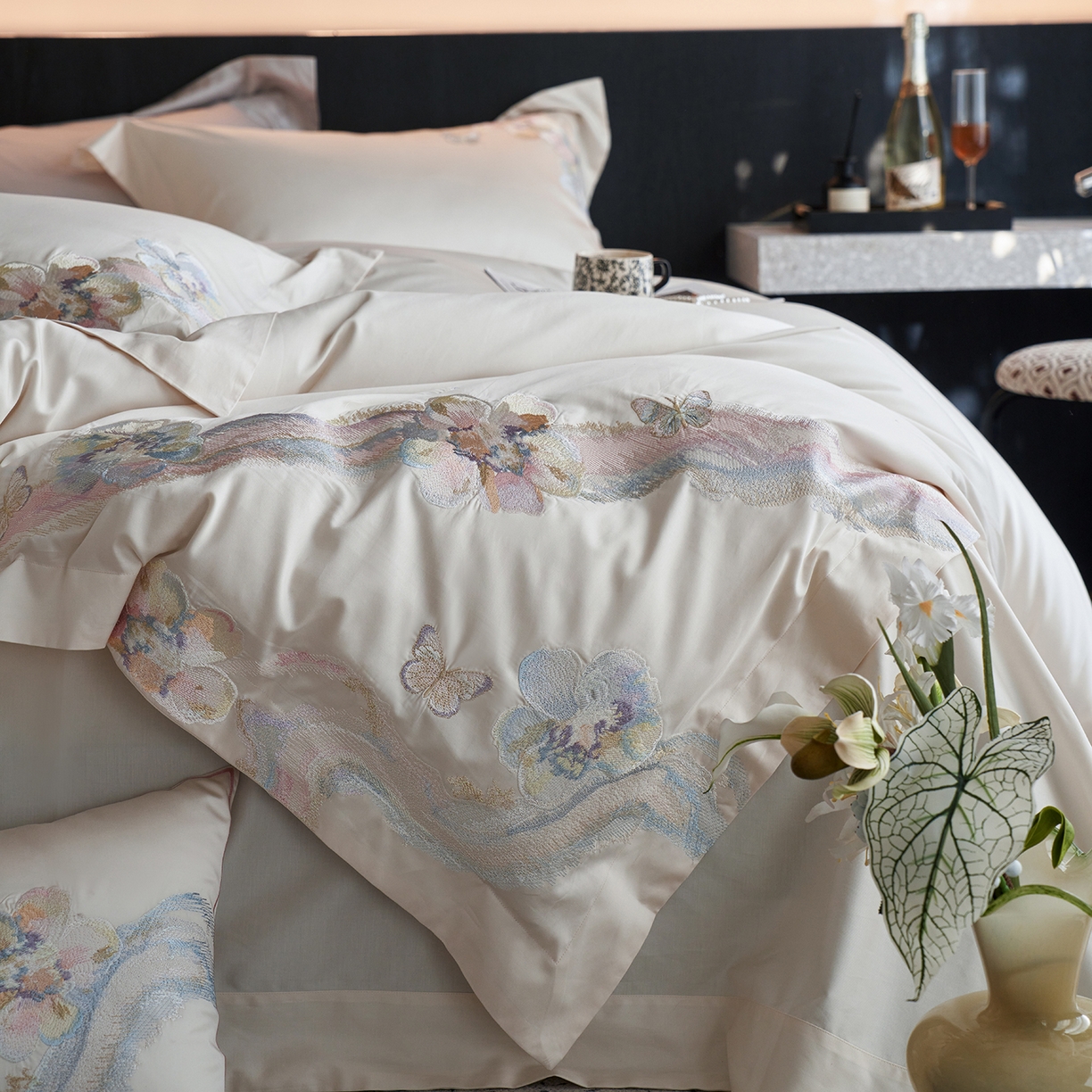 91家纺网 家纺一手货源 找家纺 蒂爵 2026新款高支天丝棉四件套 香槟