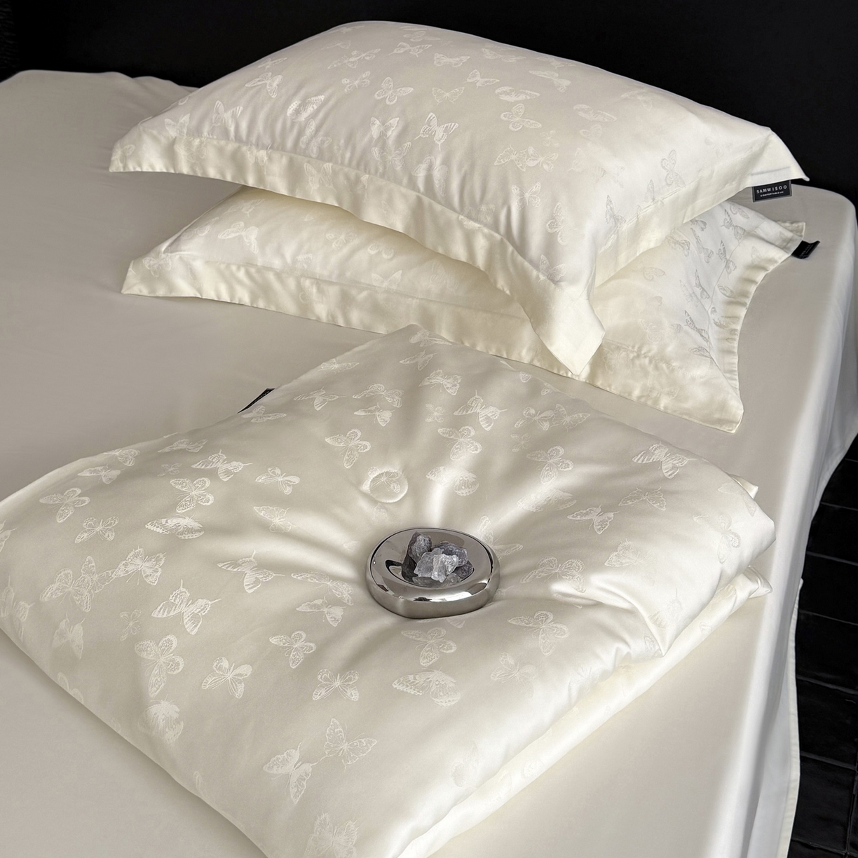 91家纺网 家纺一手货源 找家纺 三味舒屋 2026新款蒂贝尼系列60S兰精提花天丝夏被系列 蒂贝尼珍珠白